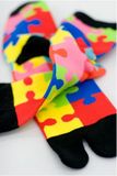 Toe Sock Color Puzzle Design Popular for Kids Tabi Sock