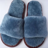 Selectable Color Winter Bedroom Soft Fur Slippers Real Sheepskin Fur Slippers for Women