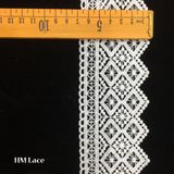 7cm White Edge Trim Lace Perfect Trim Lace for Weddings, Apparel, Crafts, Pillows Curtains with Mesh Square Hmw6318