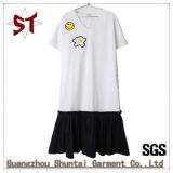 OEM Women Casual T-Shirt Skirt V-Neck Short Sleeve Dress