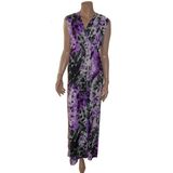 Leopard Mix Flowerl Print High Waist DTY Maxi Dress Long Dress