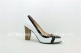 European Style Chunky Heel Lady Leather Fashion Shoes