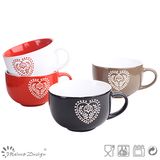 16oz Ceramic Mug with Heart Design for Valentine's Day