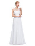 White Backless Evening Gowns Chiffon Slim Long Ladies Dress Evening Formal Dress