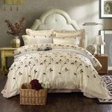 Silk Duvet Cover Set Korean Lace Bed Skirt Bed Cover Set Teen Girl Bedding Silk Wedding Bedding Queen/King 4PCS