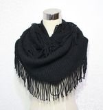 Women Fashion Acrylic Knitted Winter Infinity Fringe Scarf (YKY4394)