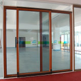 Thermal Isolation Aluminium Wood Sliding Door with Double Glass