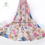 2018 Top Quality Printed Viscose Shawl Fashion Lady Scarf