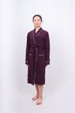 100%Polyster Plain Dyed Polar Fleece Women's Bathrobe