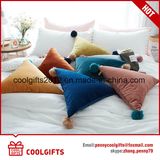 2017 Popular Soft Plush Triangle Pillow Cushion with POM POM