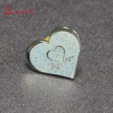 Customized Wholesale Glittery Heart Shaped Lapel Pin Badge