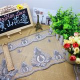 Embroidery Factories Stock Wholesale 20cm Width Embroidery Bi-Color Thread Nylon Net Lace Polyester Trimming Fancy Mesh Lace for Garment & Home Textile (BS1079)
