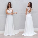 Lace Bridal Gowns Chiffon Beach Wedding Dress Ya43