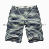White and Black 100% Cotton Men's Plaids Shorts (GT21382471)