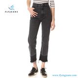 Fashion Relaxed High-Waist Women Jeans Pants Black Denim