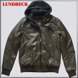 New Design PU Jacket for Men with Hooded