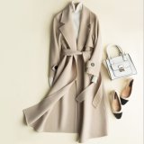 Ladiees Autumn and Winter 100% Wool Handmade Double-Sided Cashmere Long Coat