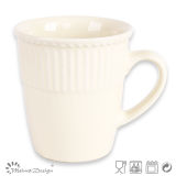 Ceramic Stoneware Embossed Cream Color Mug