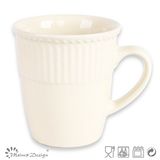 Ceramic Stoneware Embossed Cream Color Mug