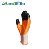 13gauge Orange Nitrile Gloves Finger Double Coated