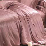 Pink Elegance Series Oeko Tex-100 Seamless 22mm 100% Mulberry Silk Sheet Bedding Set Bed Linen