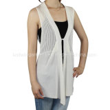 Women Knitted V Neck Sleeveless Fashion Clothes with Buttons