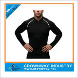 Wholesale Men Gym Sports Workout Compression Shirt with Zipper Front