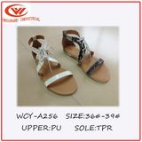 2016 Crossed Strap PU Ladies Sandals