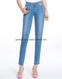 High Quality Women Clothes Light Blue Casual Slim Denim Jeans