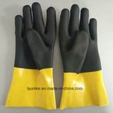 Two Colors Non-Slip PVC Gloves Oil Proof PVC Gloves