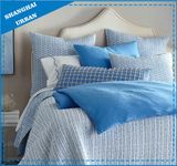 Blue Lines Printed Polyester Quilted Bedspread Set
