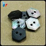 Custom Engraved Logo Hexagon Two Holes Nature Shell Button