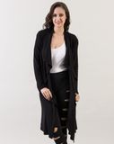 2017 Customized Women Black Ruffle Cardigans Wholesale with Your Own Designs
