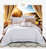 Italian Hotel Satin Stitch White Duvet Cover Traditional Duvet Covers