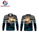 100% Polyester Sublimation Custom Logo Design Long Sleeves Fishing Jersey