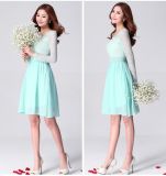 Fashion Design Women's Lace Long Sleeve Round Neck Lady Dress for Summer