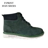 Blank Color High Cut Casual Leather Shoes for Men