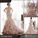 100% Real Photos Custom Made Heavy Beaded Organza Wedding Dress