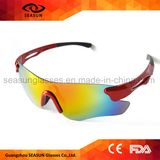 Red Rimless Women Mirror Custom Brand Logo Cycling Riding Sports Sunglasses