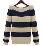 Ladies Fashion Acrylic Knitted Striped Sweater (YKY2008)