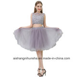 Two Piece Homecoming Dresses A-Line Bridal Sequin Lace Prom Dress