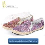 Glitter Lady Shoes with Hemp Rope Foxing