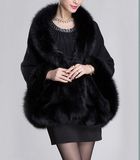 Wool Blend Fur Trim Cape