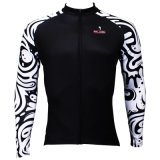 Men's Black-White Zebra Simple Fashion Patterned Long Sleeve Cycling Jersey