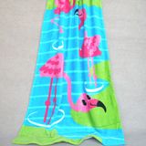 100% Cotton Reactive Printed Flamingo Beach Towel