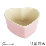 10.8cm Ceramic Heart Shape Bowl Two Tone