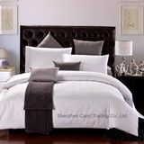 100% Cotton 300tc Striped White Textile Hotel Bedding