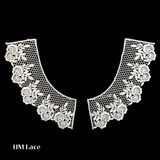 Fashion Design Polyester White Water Soluble Embroidery Fringe Collar D003