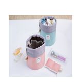 High Quality Barrel Shaped Travel Cosmetic Bag Nylon Wash Bags Makeup Organizer Storage Bag High Capacity