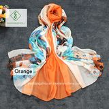 New Large Size Printed Beach Shawl Lady Fashion Chiffon Silk Scarf